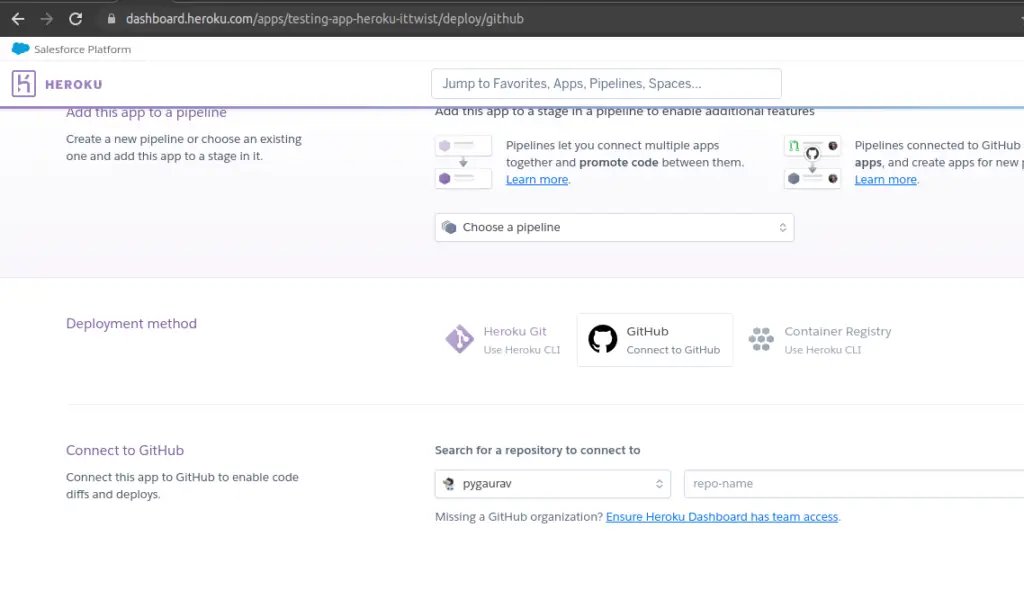 Heroku Deployment Github