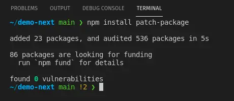 Installing patch npm package